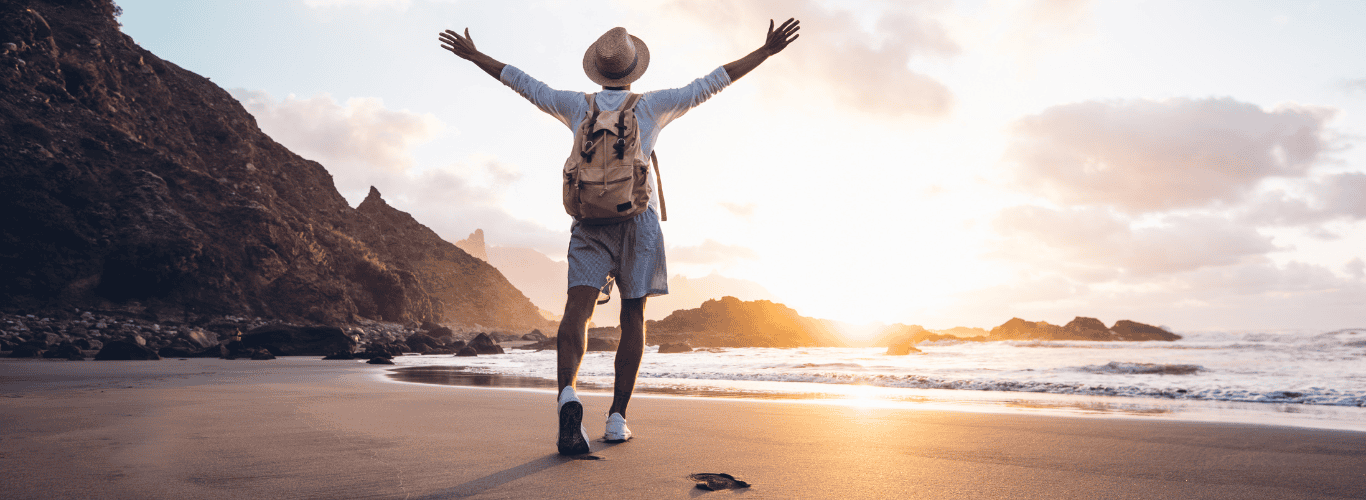 Worry-free man enjoying his life.