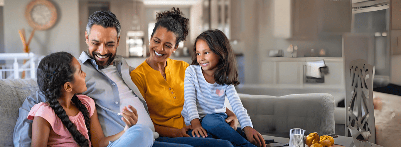 A happy family enjoying time together